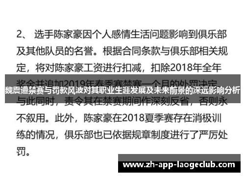 魏震遭禁赛与罚款风波对其职业生涯发展及未来前景的深远影响分析